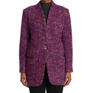 New Veronica Beard Crispin Metallic Tweed Oversized Blazer Size 8